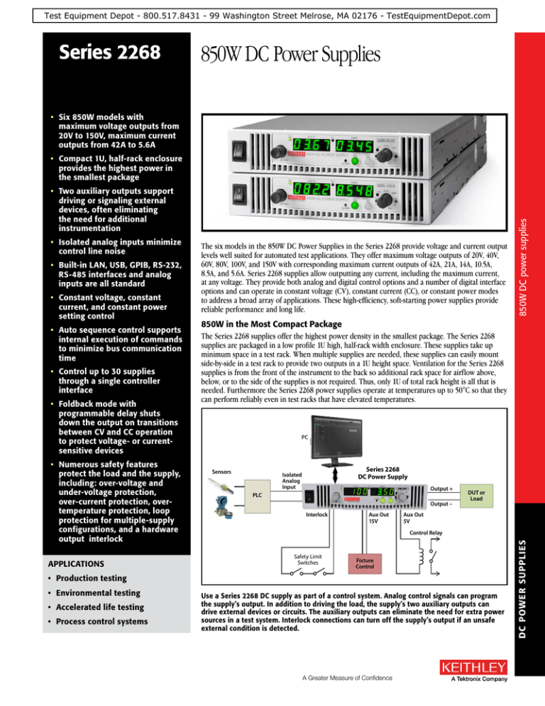 850W DC Power Supplies 850W DC Power Supplies