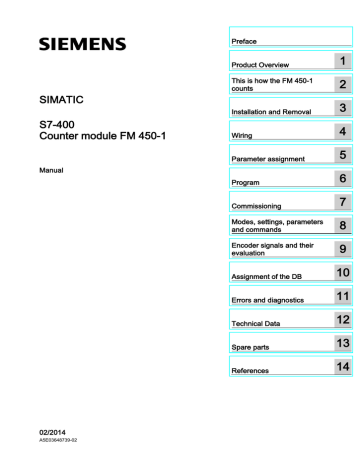 Siemens simatic s7-400 FM 450-1 User manual | Manualzz Siemens simatic s7-400 FM 450-1 User manual | Manualzz