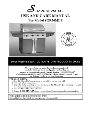 Sureheat SGR30MLP, SGR30M Owner's manual Sureheat SGR30MLP, SGR30M Owner's manual