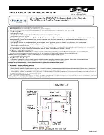 Rectorseal Safe T Switch Ss E Wiring Diagram Manualzz