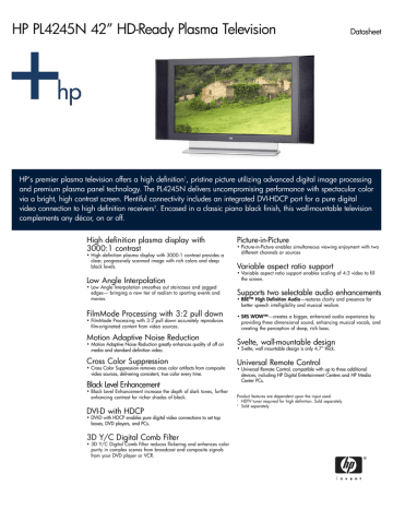 Product Sheet - HDTV Solutions Product Sheet - HDTV Solutions