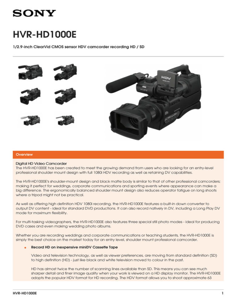 HVR-HD1000E HVR-HD1000E