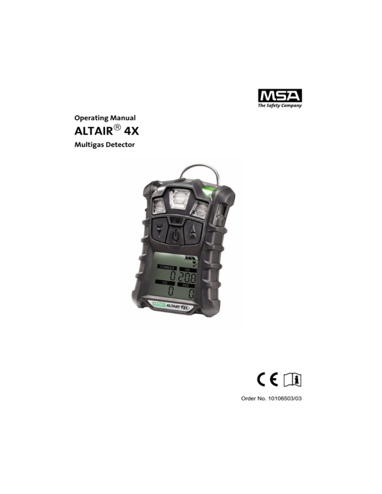 Operating Manual ALTAIR 4X Operating Manual ALTAIR 4X