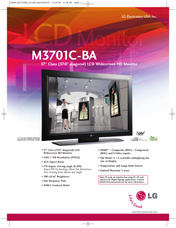 M3701C-BA - HDTV Solutions M3701C-BA - HDTV Solutions