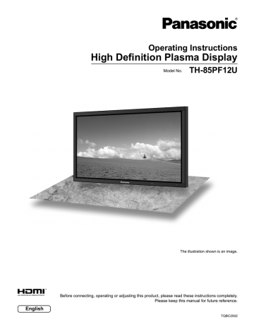 Panasonic TH-85PF12U User manual Panasonic TH-85PF12U User manual