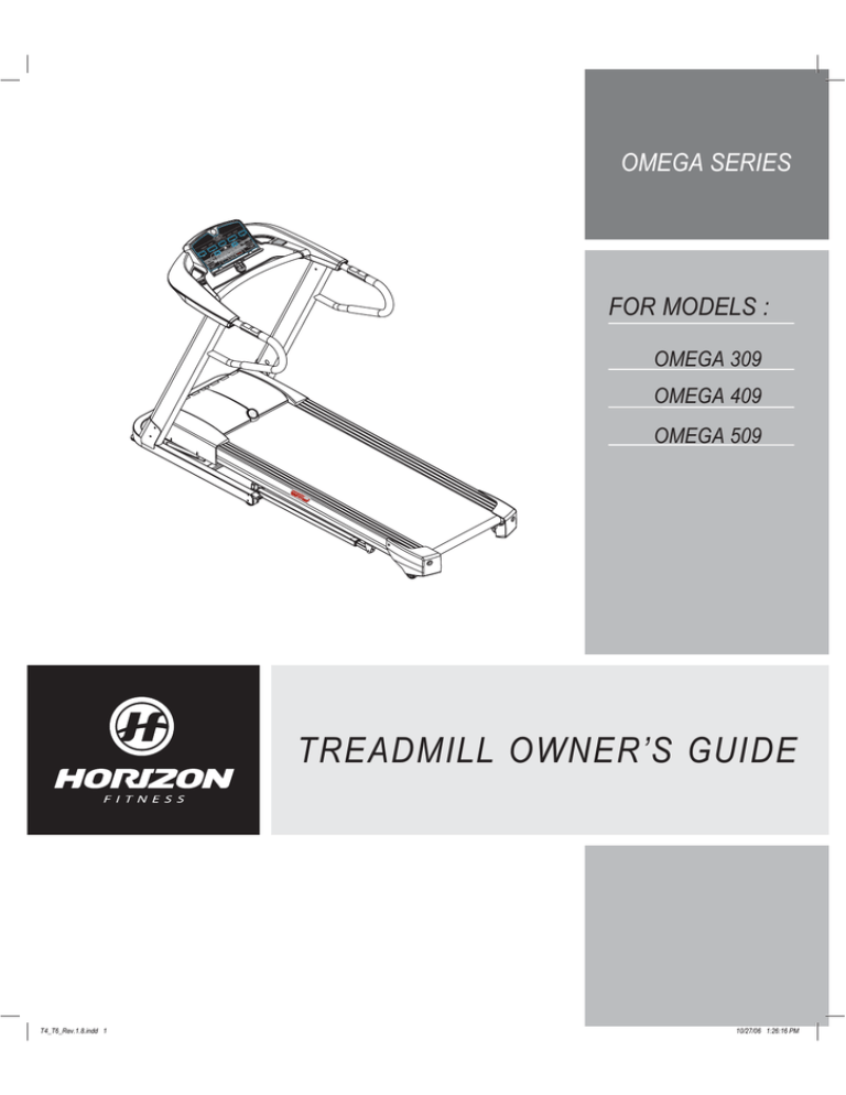 treadmill owner`s guide treadmill owner`s guide