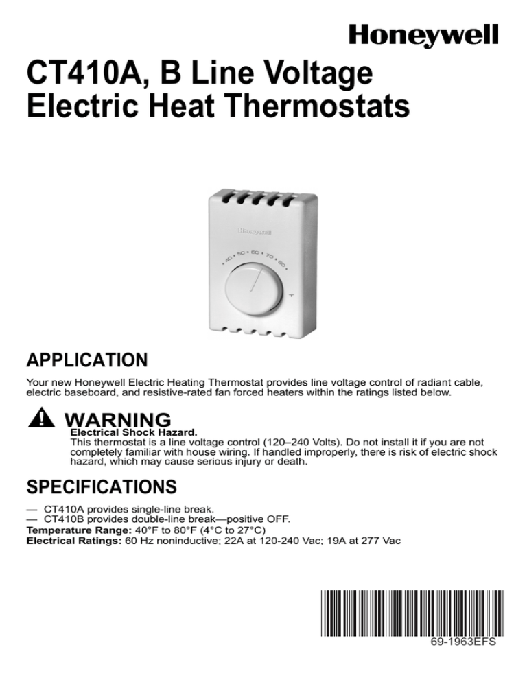 Honeywell CT410B, CT410B1017/U1 User guide Honeywell CT410B, CT410B1017/U1 User guide