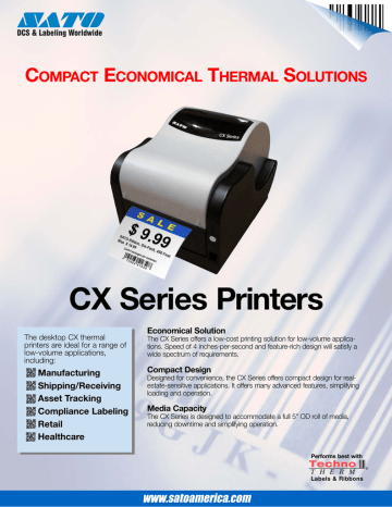 CX Series Printers CX Series Printers
