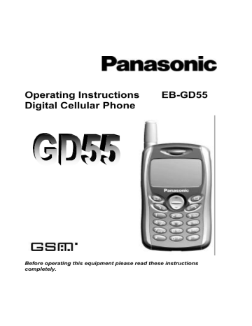 Panasonic EBGD55, GD55 Operating instructions Panasonic EBGD55, GD55 Operating instructions