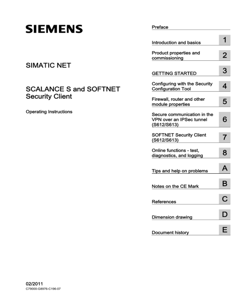 SCALANCE S and SOFTNET Security Client SCALANCE S and SOFTNET Security Client