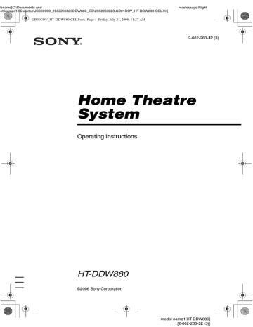 Sony HT-DDW880 User manual | Manualzz Sony HT-DDW880 User manual | Manualzz
