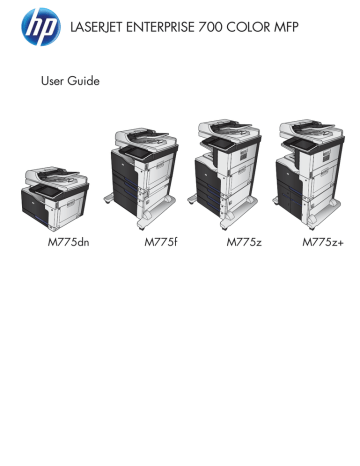 HP LaserJet Enterprise 700 color MFP M775 series User guide | Manualzz HP LaserJet Enterprise 700 color MFP M775 series User guide | Manualzz