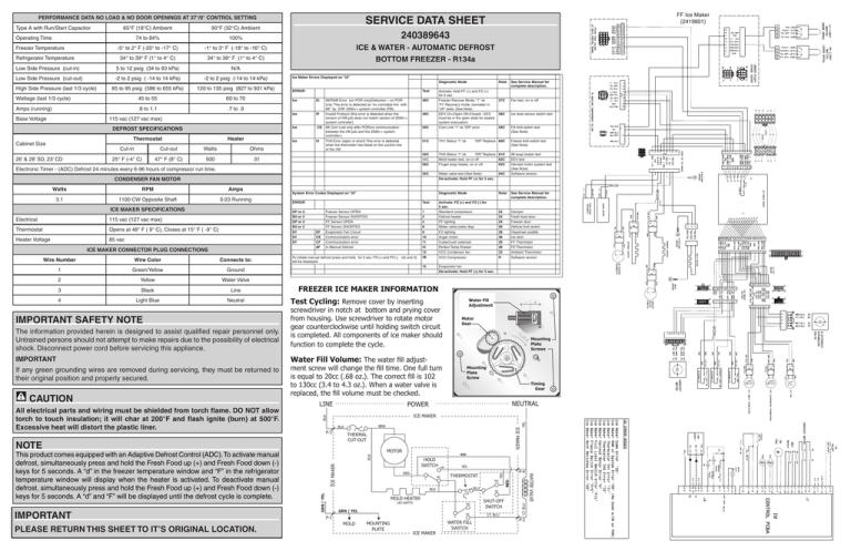 Frigidaire Professional Refrigerator Manual