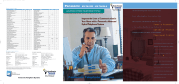 Panasonic KX-TA624 KX-TA1232 Brochure(2) Panasonic KX-TA624 KX-TA1232 Brochure(2)