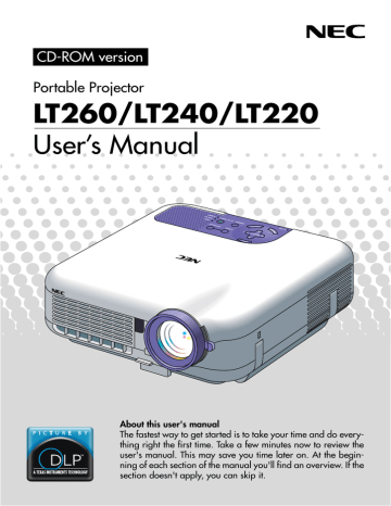 LT260/LT240/LT220 User`s Manual LT260/LT240/LT220 User`s Manual