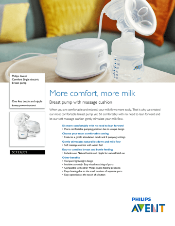 SCF332/01 Philips Comfort Single electric breast pump SCF332/01 Philips Comfort Single electric breast pump
