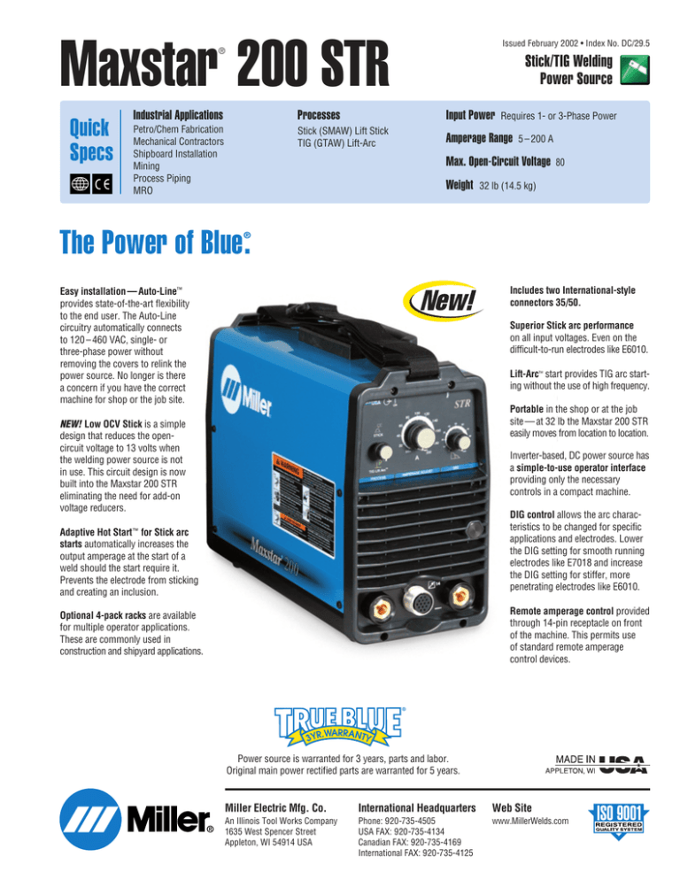 A DC29-5 Maxstar 200 STR.qxd - Fresno Oxygen / Barnes Welding A DC29-5 Maxstar 200 STR.qxd - Fresno Oxygen / Barnes Welding