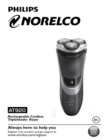 Norelco AT920/41 User manual Norelco AT920/41 User manual
