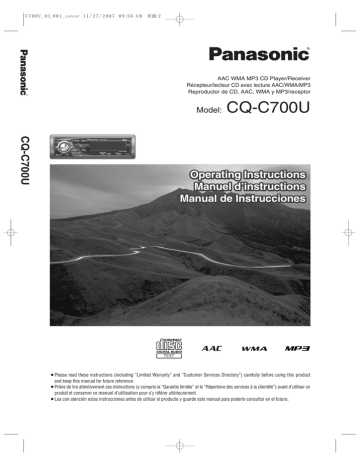 Panasonic CQ-C700U User manual Panasonic CQ-C700U User manual