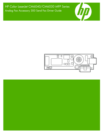 HP Color LaserJet CM6030/CM6040 Multifunction Printer series User guide HP Color LaserJet CM6030/CM6040 Multifunction Printer series User guide