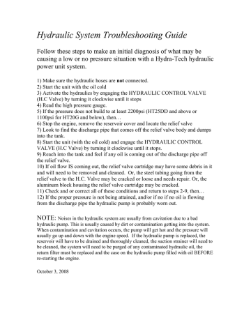 Hydraulic System Troubleshooting Guide - Hydra-Tech Hydraulic System Troubleshooting Guide - Hydra-Tech