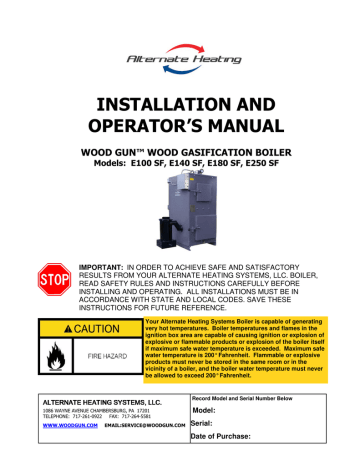 INSTALLATION AND OPERATOR`S MANUAL INSTALLATION AND OPERATOR`S MANUAL