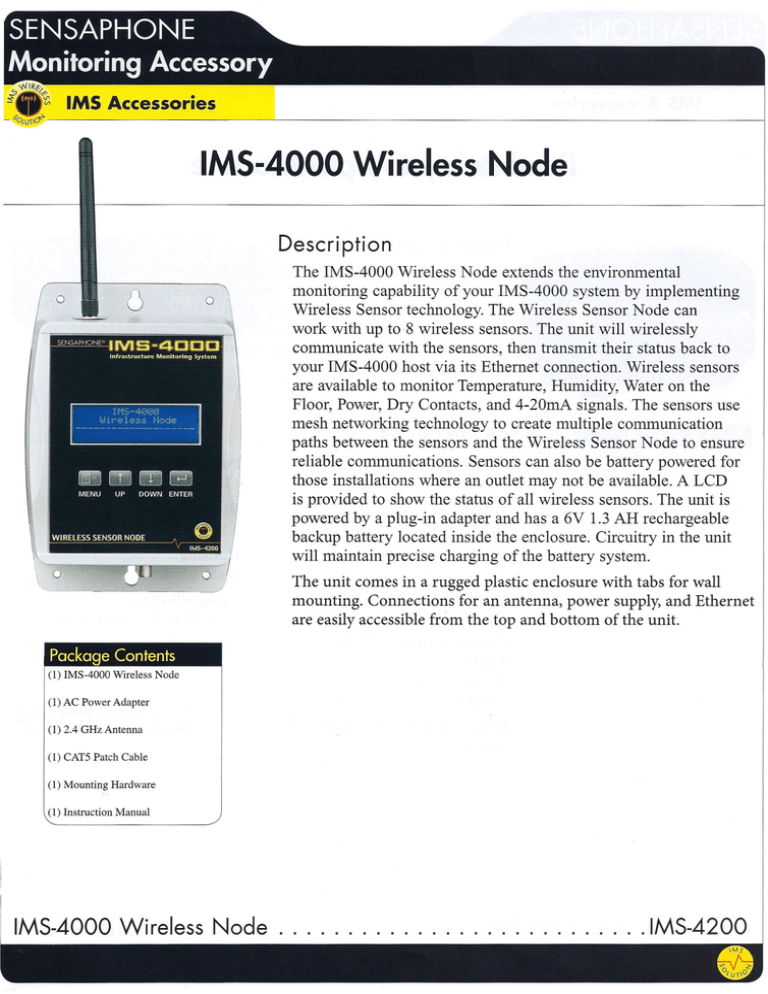 IMS-4000 Wireless Node IMS-4000 Wireless Node