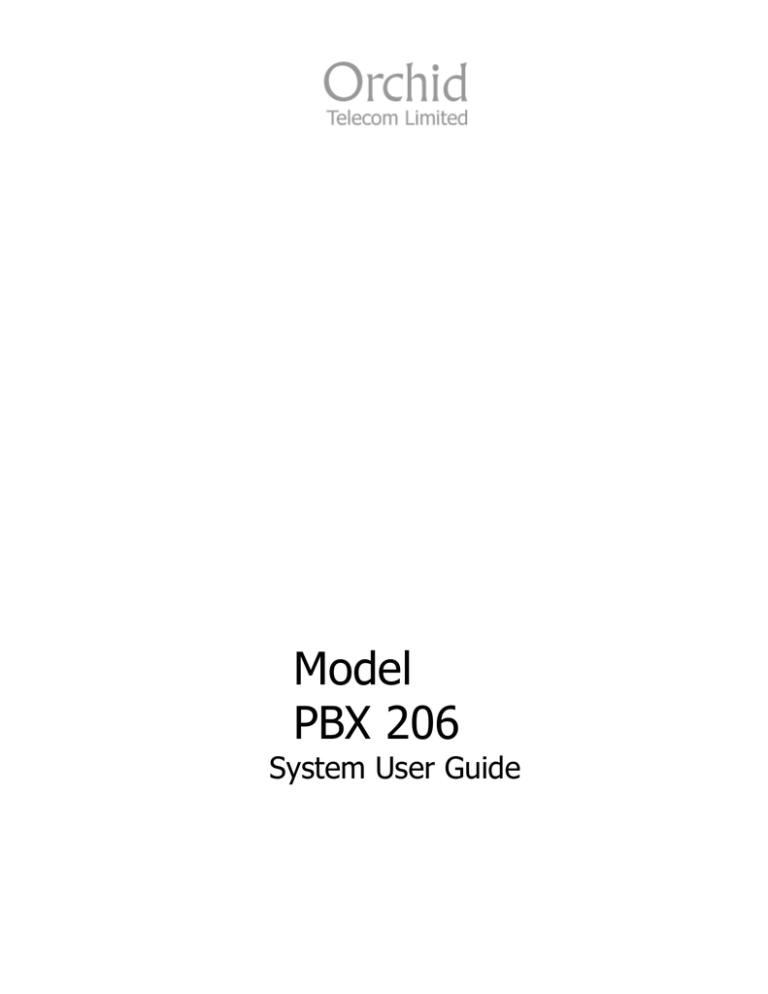 Model PBX 206 Model PBX 206