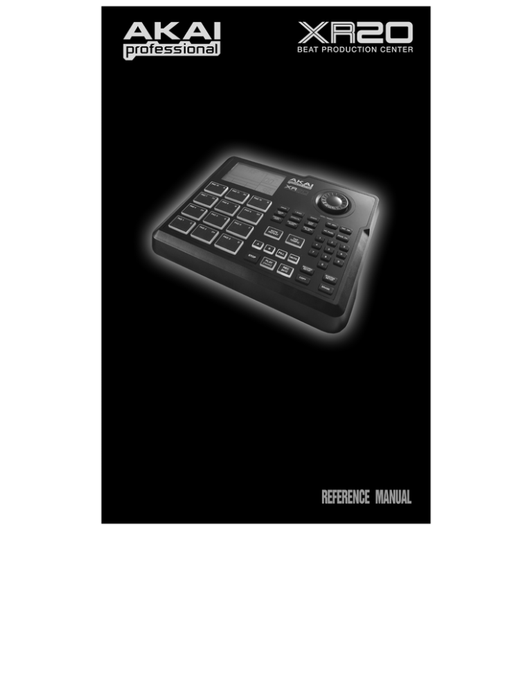 Akai XR20 Reference Manual Akai XR20 Reference Manual