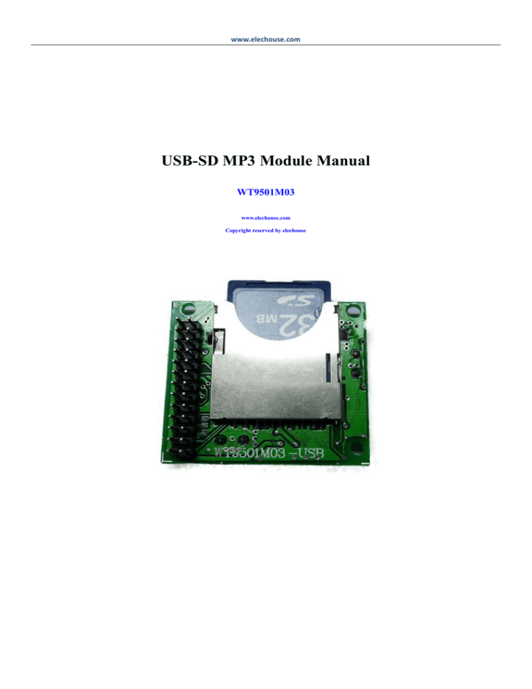 USB-SD MP3 Module Manual USB-SD MP3 Module Manual