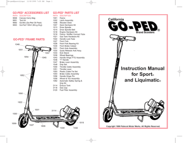 Go-Ped Sport Instruction manual | Manualzz
