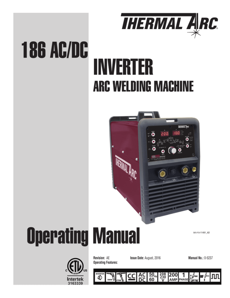 TwecoAEB Arcmaster 186 ACDC Inverter 0-5237_AE TwecoAEB Arcmaster 186 ACDC Inverter 0-5237_AE