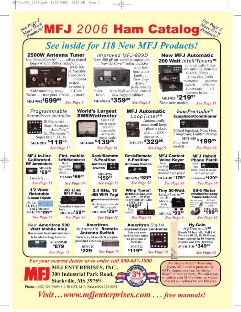 See inside for 118 New MFJ Products! See inside for 118 New MFJ Products!