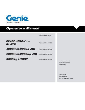 Operator`s Manual - Genie Industries Operator`s Manual - Genie Industries