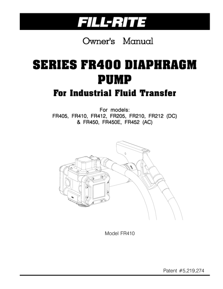 series fr400 diaphragm pump - Global Hose and Hydraulics, Inc. series fr400 diaphragm pump - Global Hose and Hydraulics, Inc.