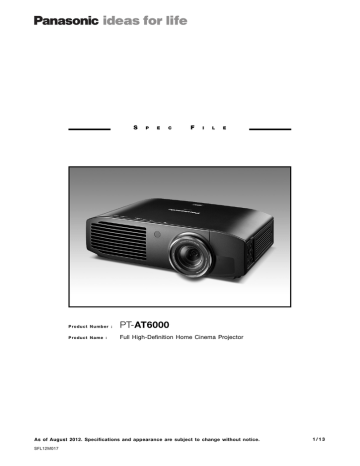 PT-AT6000 Spec File PT-AT6000 Spec File