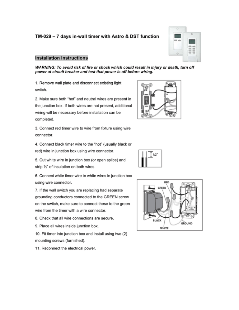 Kronos In-Wall Timer - Illumicare Group Limited Kronos In-Wall Timer - Illumicare Group Limited