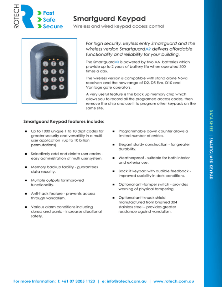 Smartguard Keypad - Architecture And Design Smartguard Keypad - Architecture And Design