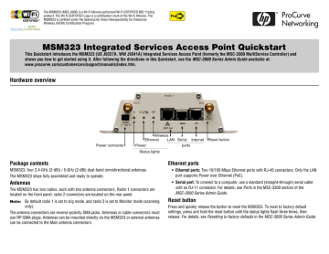 MSM323 Integrated Services Access Point Quickstart MSM323 Integrated Services Access Point Quickstart