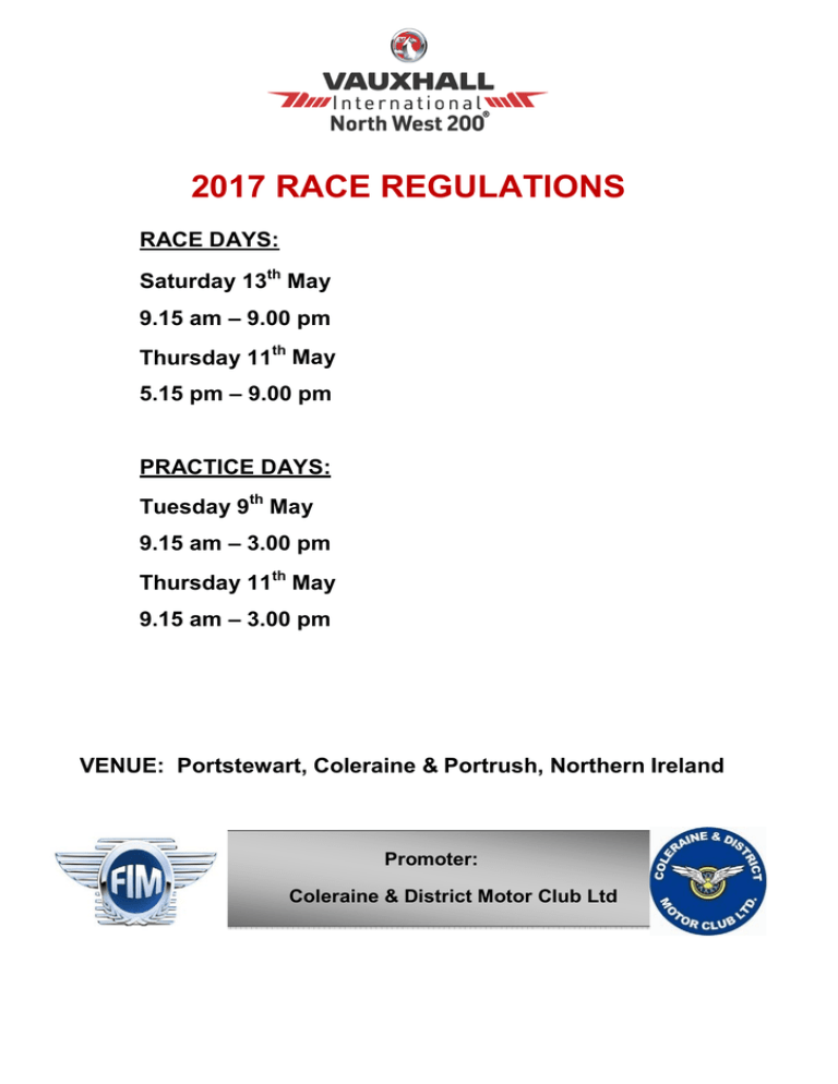 2017 race regulations 2017 race regulations