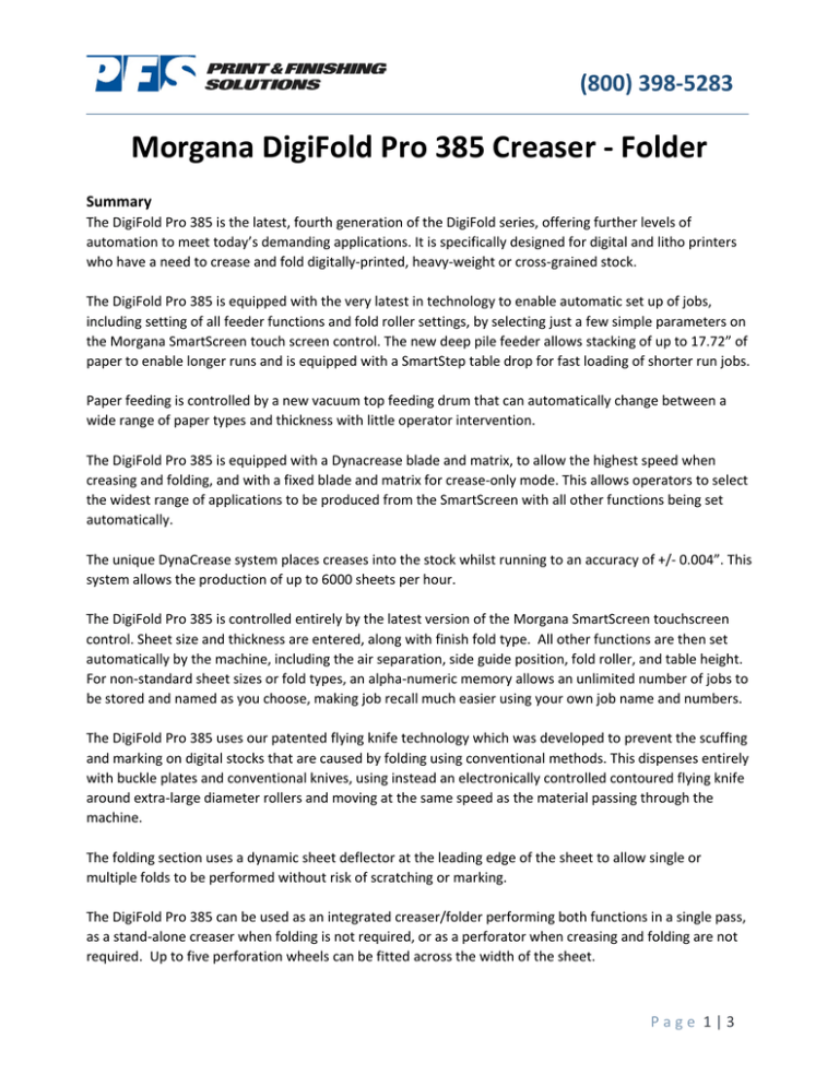 Morgana DigiFold Pro 385 Creaser Morgana DigiFold Pro 385 Creaser