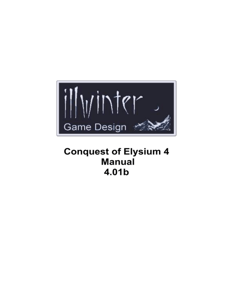 Conquest of Elysium 4 Manual 4.01b Conquest of Elysium 4 Manual 4.01b