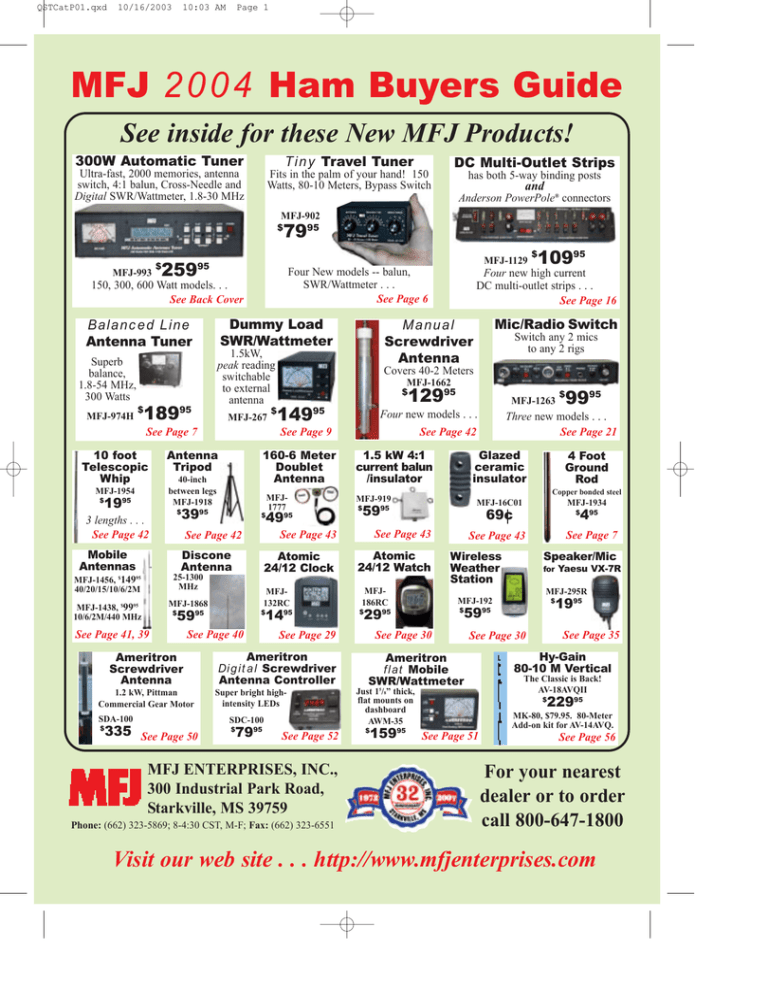 MFJ 2004 Ham Buyers Guide MFJ 2004 Ham Buyers Guide