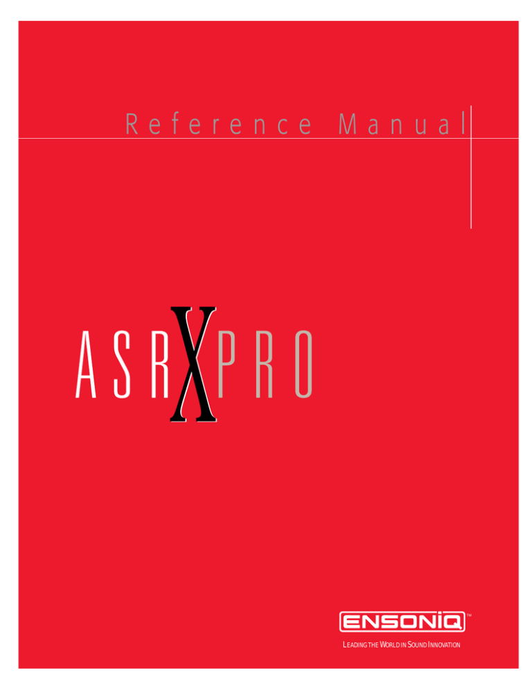 Reference Manual Reference Manual