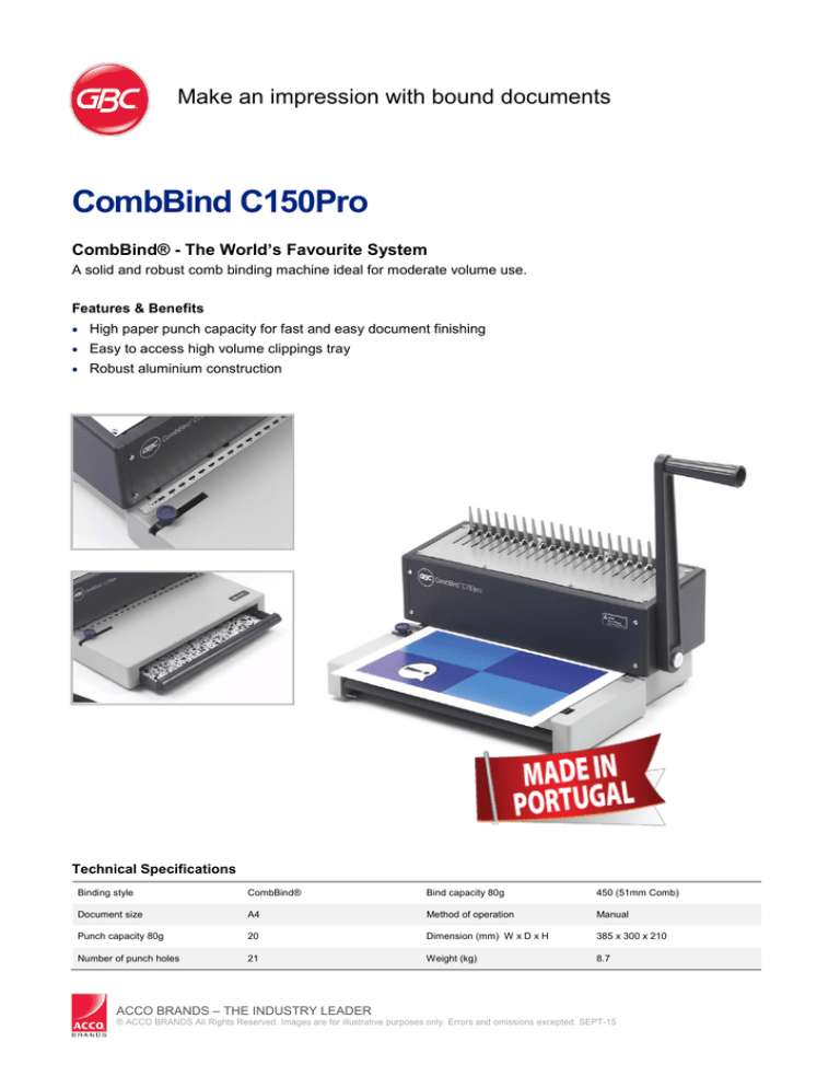CombBind C150Pro - ACCO Brands Asia CombBind C150Pro - ACCO Brands Asia