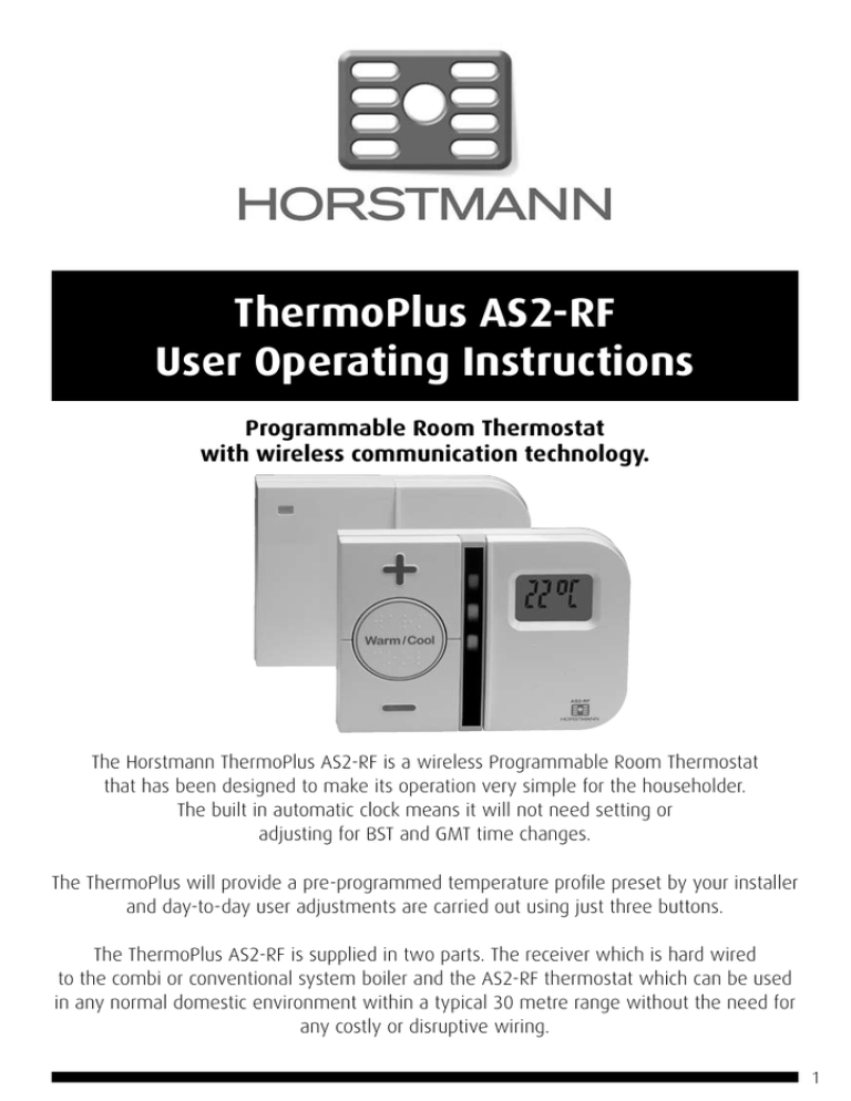 Horstmann ThermoPlus AS2 Thermostat instruction manual Horstmann ThermoPlus AS2 Thermostat instruction manual