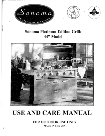 Sonoma CGR44 Owner's manual Sonoma CGR44 Owner's manual