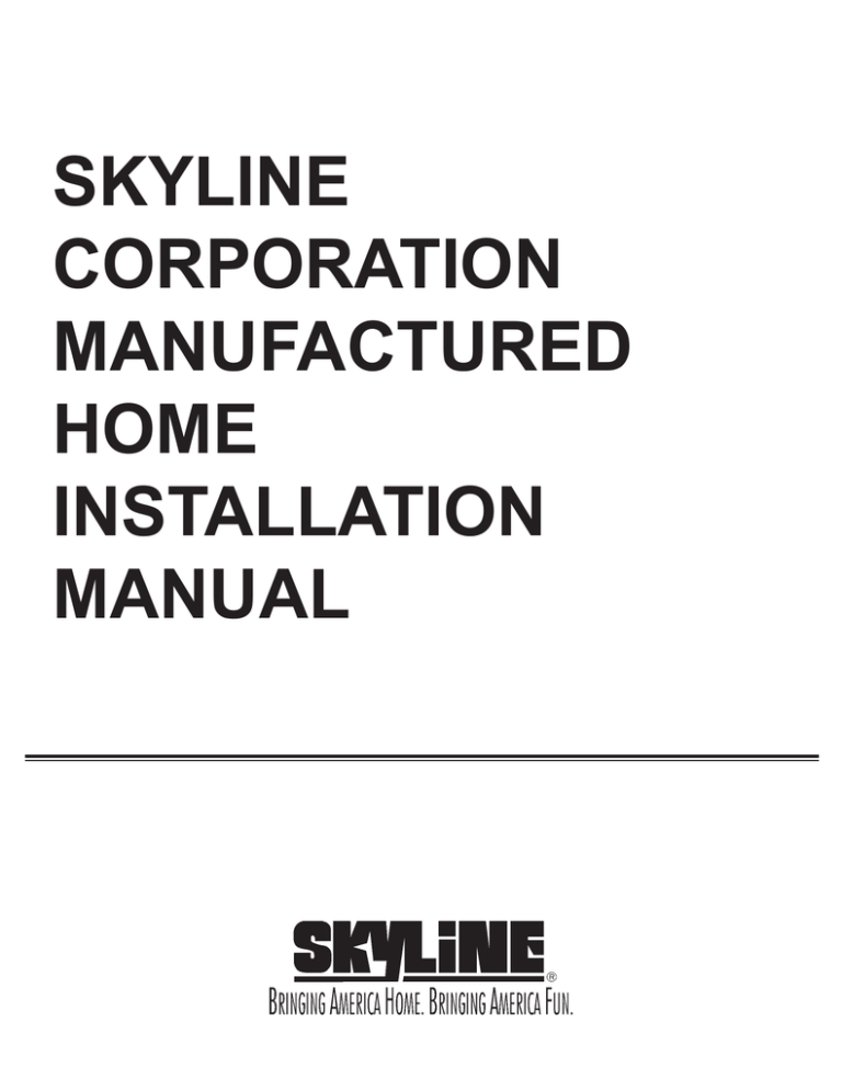 skyline corporation manufactured home installation manual skyline corporation manufactured home installation manual