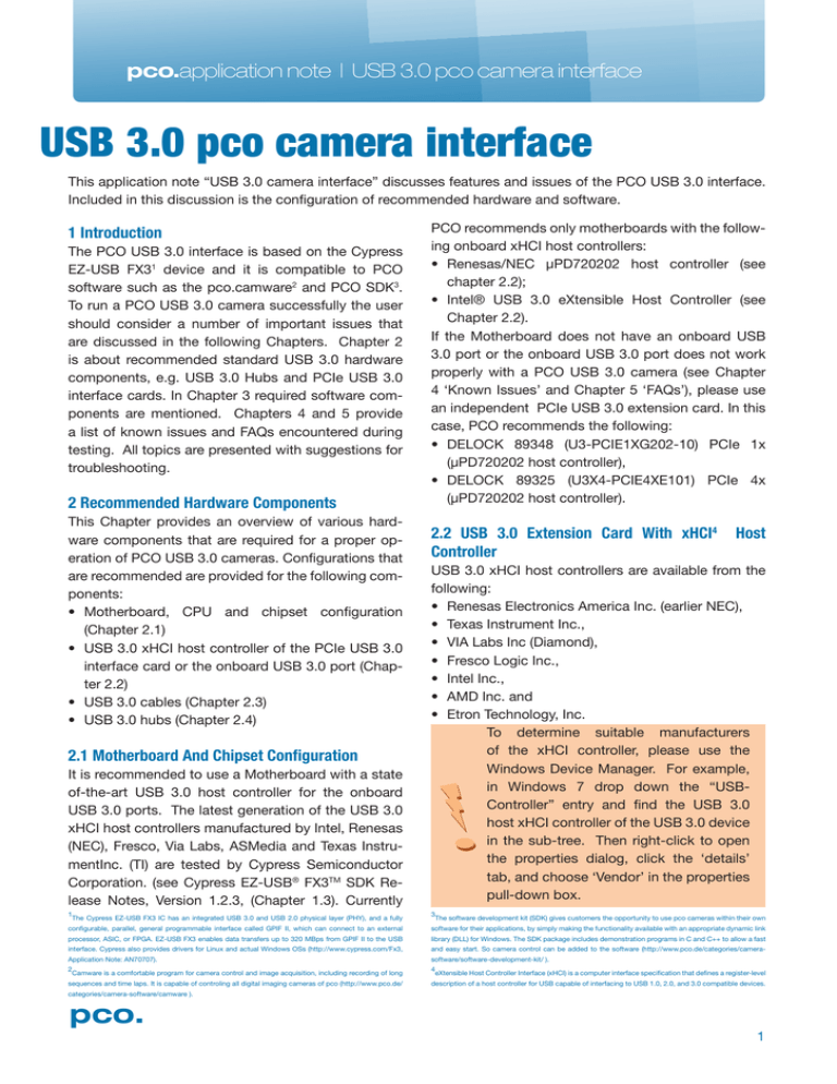 USB 3.0 pco camera interface USB 3.0 pco camera interface