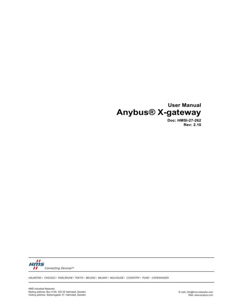 Anybus® X-gateway - ER-Soft Anybus® X-gateway - ER-Soft